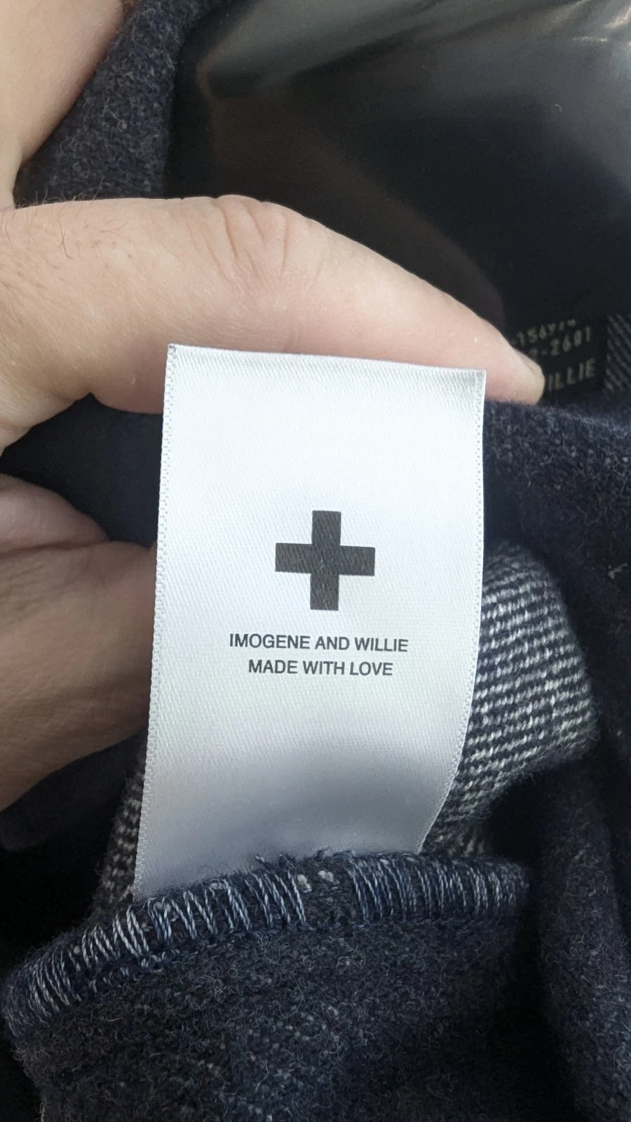 Hand Made In USA Imogene + Willie Wool Chore Jacket Men's SMALL Blue Black  image 6
