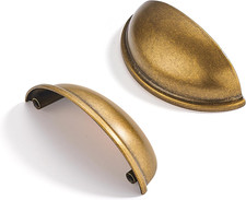 10 Pack 2-1/2" Drawer Pulls Antique Brass Cabinet Cup Pulls Kitchen Hardware Cab