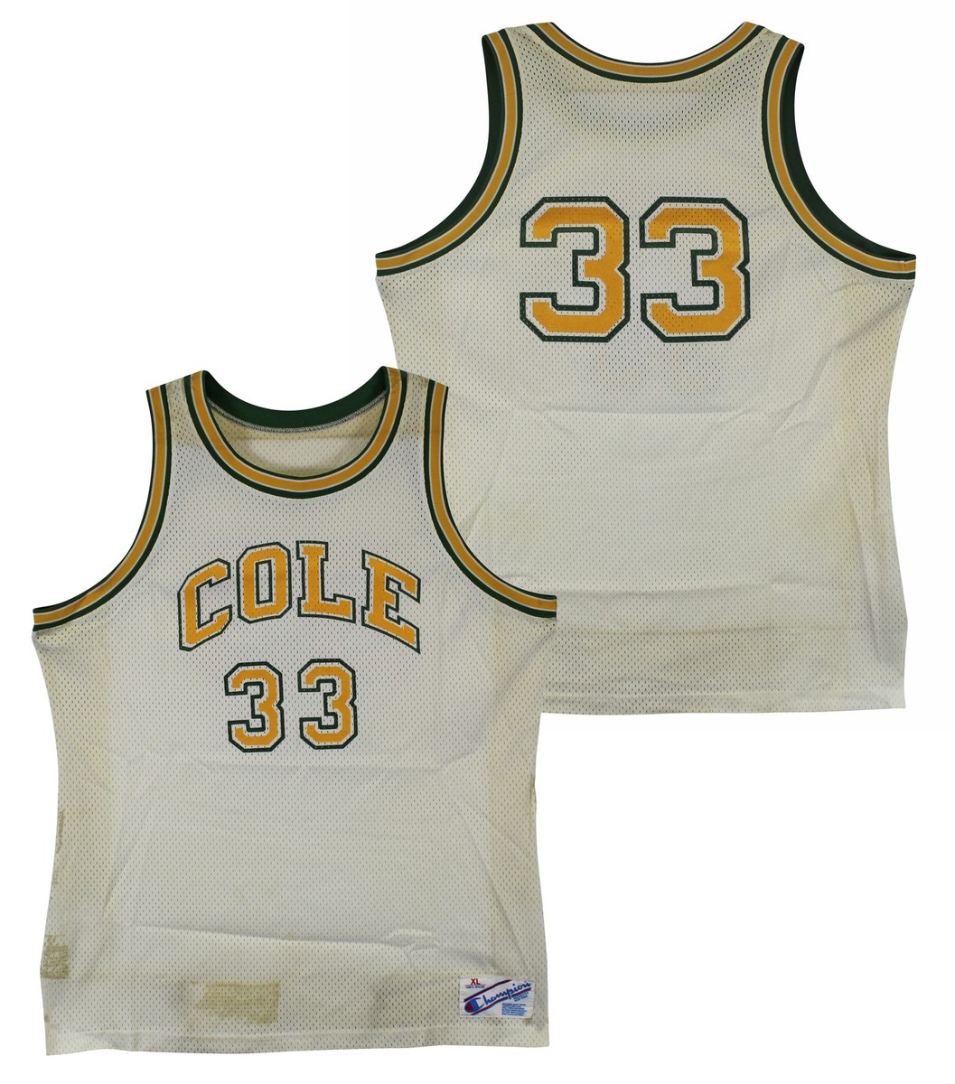 Shaquille O'Neal Game Used White 1987-89 Cole High School Champion