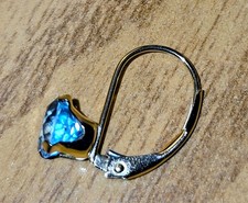 14k yellow gold solitaire topaz earrings