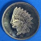 **Vintage** Indian Head Wreath Shield Design (Toned)~1 oz .999 Fine Silver Rnd