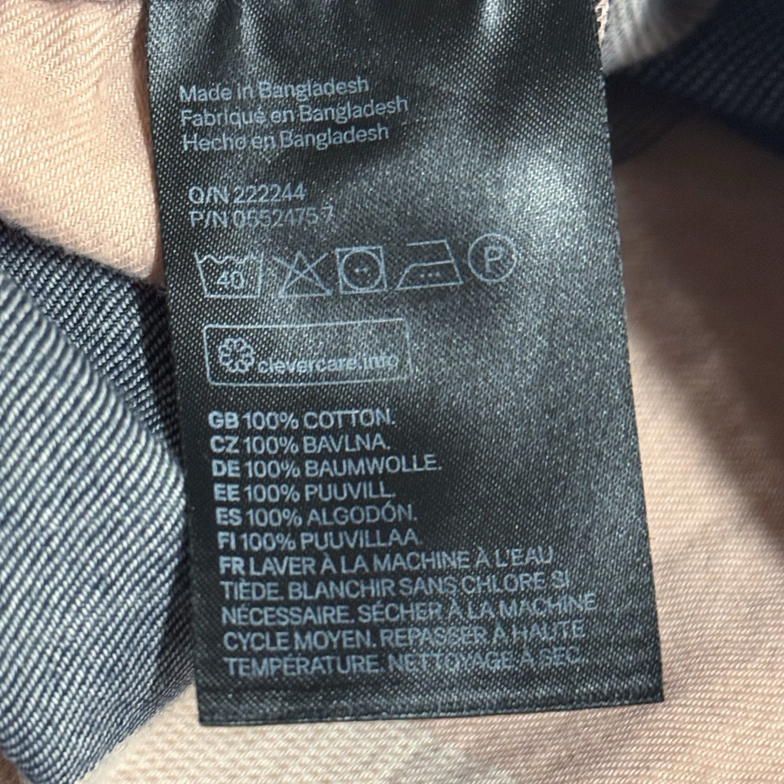 H&M Divided Checkered Long Sleeve Pink Blue 100% Cotton Button Up Top Women’s 10 thumbnail 3