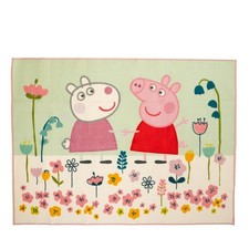 Peppa Pig Floral Fields Area Rug 69x52 Non-Slip Kids Playroom Decor
