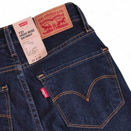Levi's 721 High Rise Jeans Blau Denim Slim Skinny Jeans Damen W24 L32 24x32 Neu mit Etikett - Bild 11 von 14