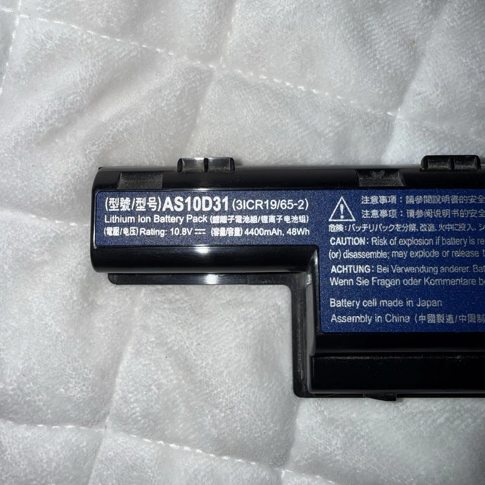 宏碁AS10D31笔记本电脑电池10.8v 4400mAh锂离子电池适用于宏碁 — 第 2/4 张图片