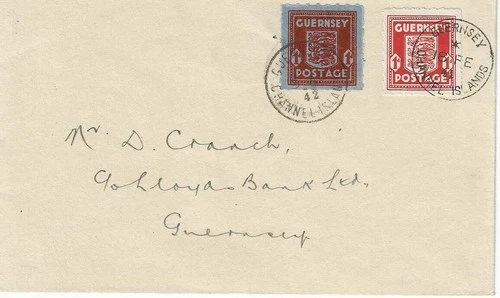 1942 Guernsey Rare Double Dated FDC 1d Arms And 1d Banknote Paper. Very Fine