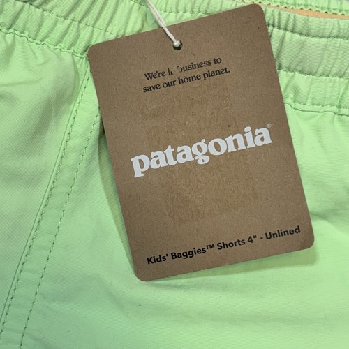 Patagonia Girls Youth Unlined 4" Baggies Salamander Green Shorts Size L(12) - Picture 3 of 6
