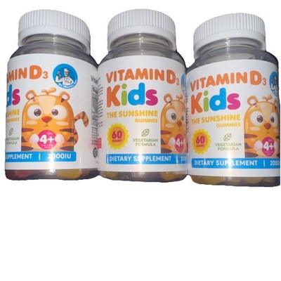 Pack of 3! Vitamin D3 Kids Vegetarian Formula 60 count per bottle 03/2027