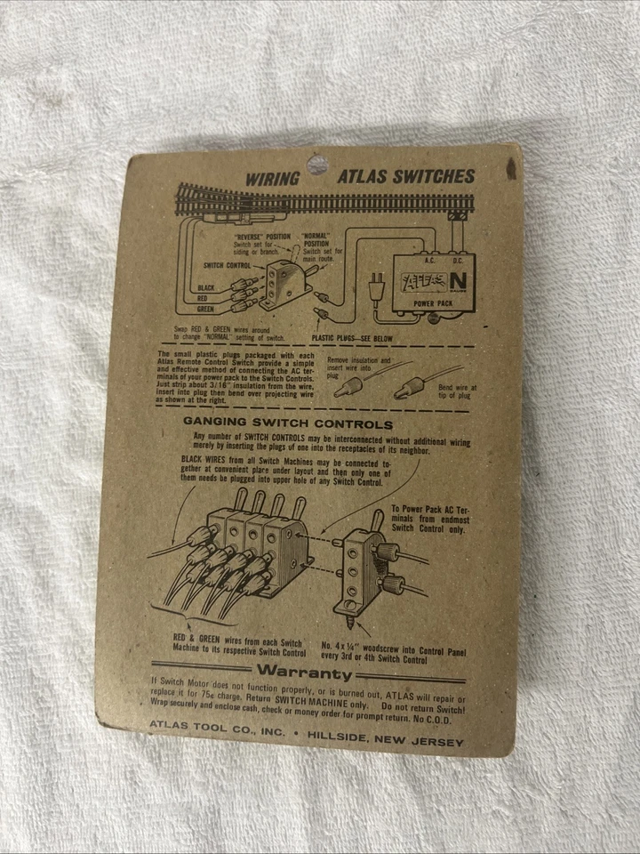 Atlas N Scale Right Hand Remote Snap Switch # 2551 - 400 NOS V-26 - Image 2 of 2