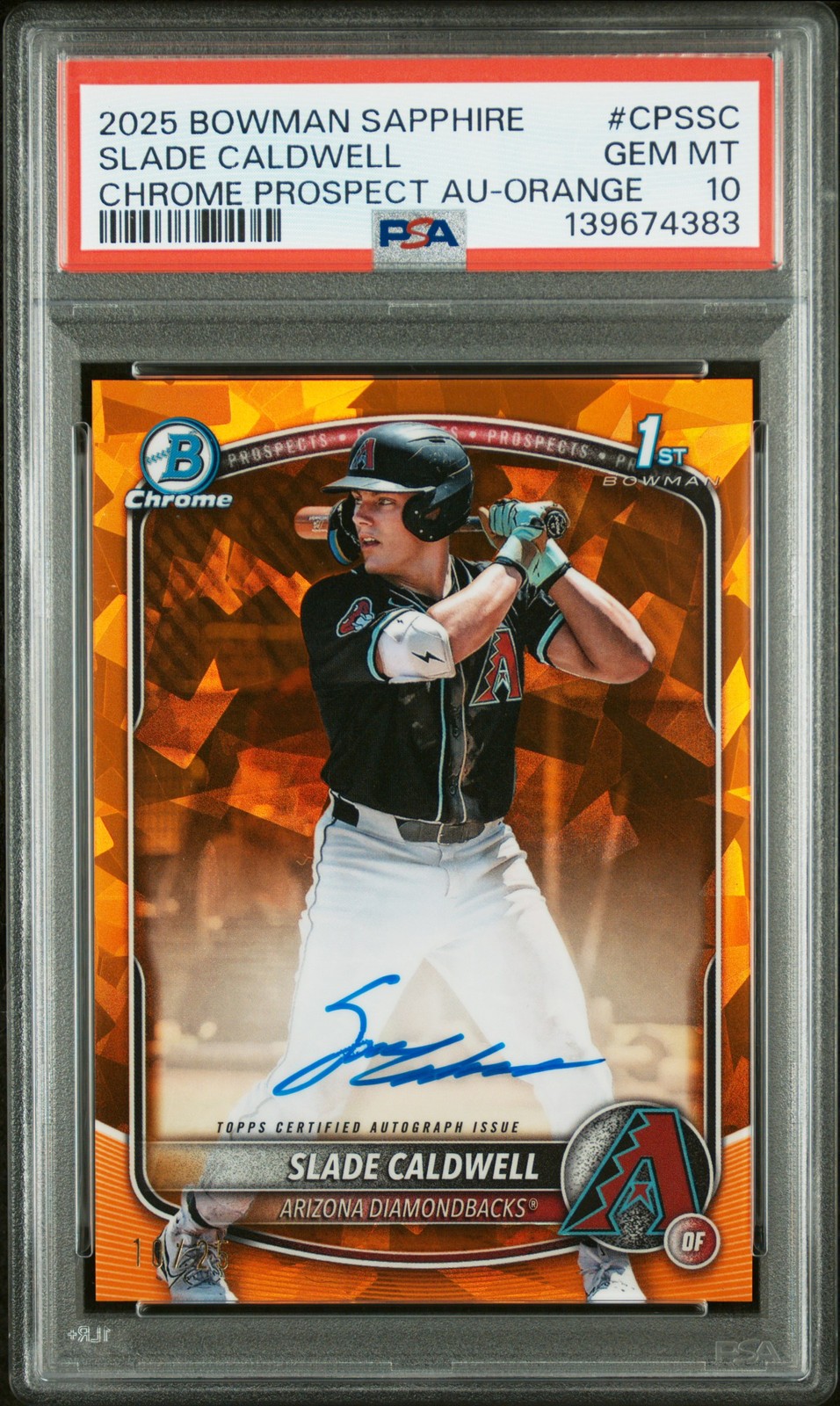 2025 ORANGE #CPSSC SLADE CALDWELL 10/25 PSA 10