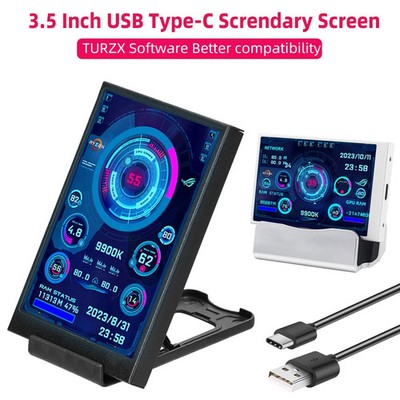 3.5 Inch Type-C Secondary Monitor for Laptop PC CPU RAM GPU HDD Display