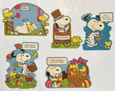 Vintage 1965 Peanuts Snoopy Easter Die Cuts Lot Of 5