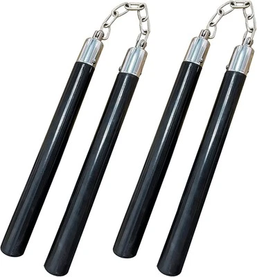 Nunchucks Safe Solid Rubber Training Nunchakus with Steel Chain...  - Picture 1 of 6