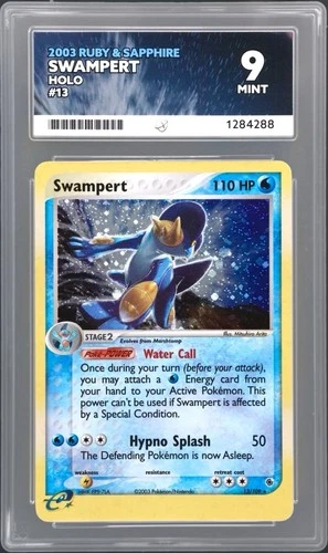 2003 Pokemon EX Ruby & Sapphire Swampert Holo #13 Mint 9 ACE Grading