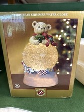 Dillards In box Working Christmas Light Up Snow Globe Bear
