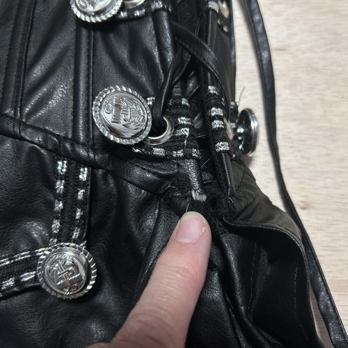 VTG Faux Leather Corset Laced Front Back Steampunk Gothic Vampire Goth Witchy M - Picture 15 of 15