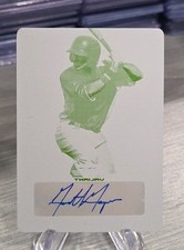 Garrett Hampson 2017 Leaf Valiant Yellow Printing Plate Autograph Rockies 1/1