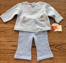 RARE Vintage 90s Disney Winnie the Pooh  Piglet Blue 2 Piece Outfit NWT sz 6/9m