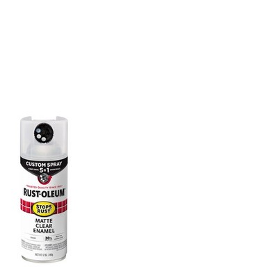 Rustoleum 376868 Stops Rust 5-in-1 Spray Paint, Matte Clear, 12 Oz Aerosol Can