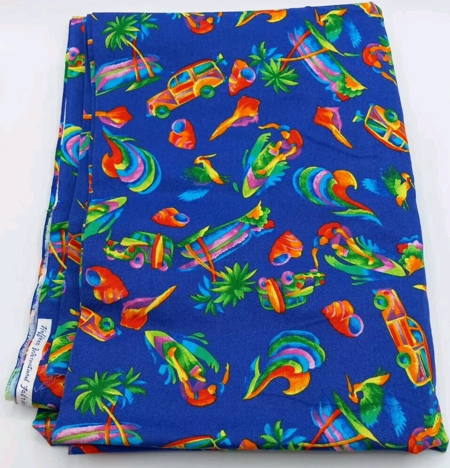 Hoffman International Fabrics Screen Print Beach Theme Blue/Multicolor 3 Yds - Image 3 of 4