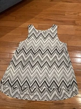 Collective Concepts Sleeveless Blouse Black/White Top Sz Large Preowned