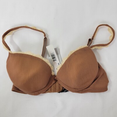 Cosabella BRA Mocha Sand Celin1101P Celine PUSH UP 32 B 32B NEW HTF brown  lace