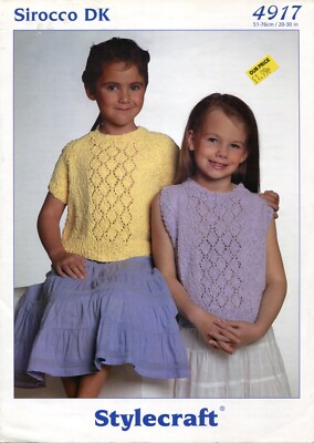 Stylecraft 4917 Kinder Sommer Tops DK 20-30'' Vintage Strickmuster