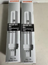Set of 2 26W SYLVANIA DULUX D/E 20684/ CF26DD/E/827/