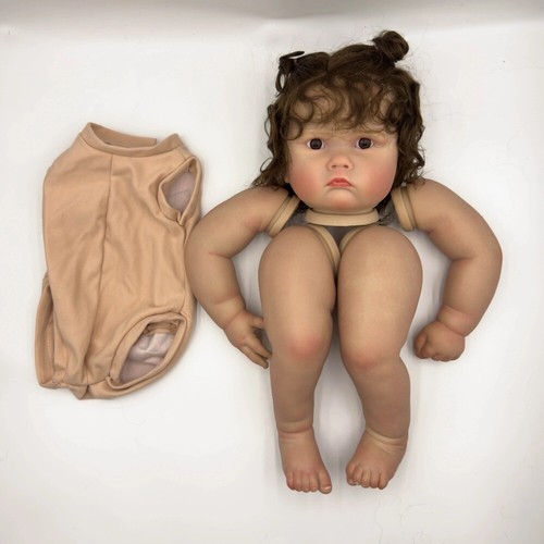 24inch Unassembled Painted Unfinished Reborn Doll Kit Toy Doll Parts Rooted Hair - Picture 2 of 5