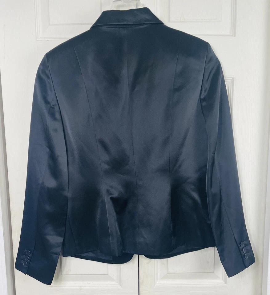 Jaqueta Blazer Context Petite Feminina Tamanho 14P Preta Um Botão Casual - Imagem 2 de 4