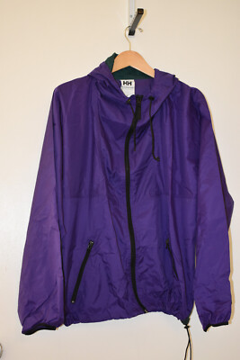 Helly Hanson Men's Hooded Windbreaker Jacket Medium Purple