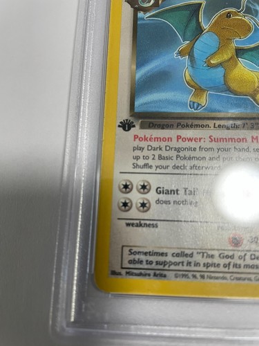 Dark Dragonite (1st Edition) graded PSA 2 for sale on eBay