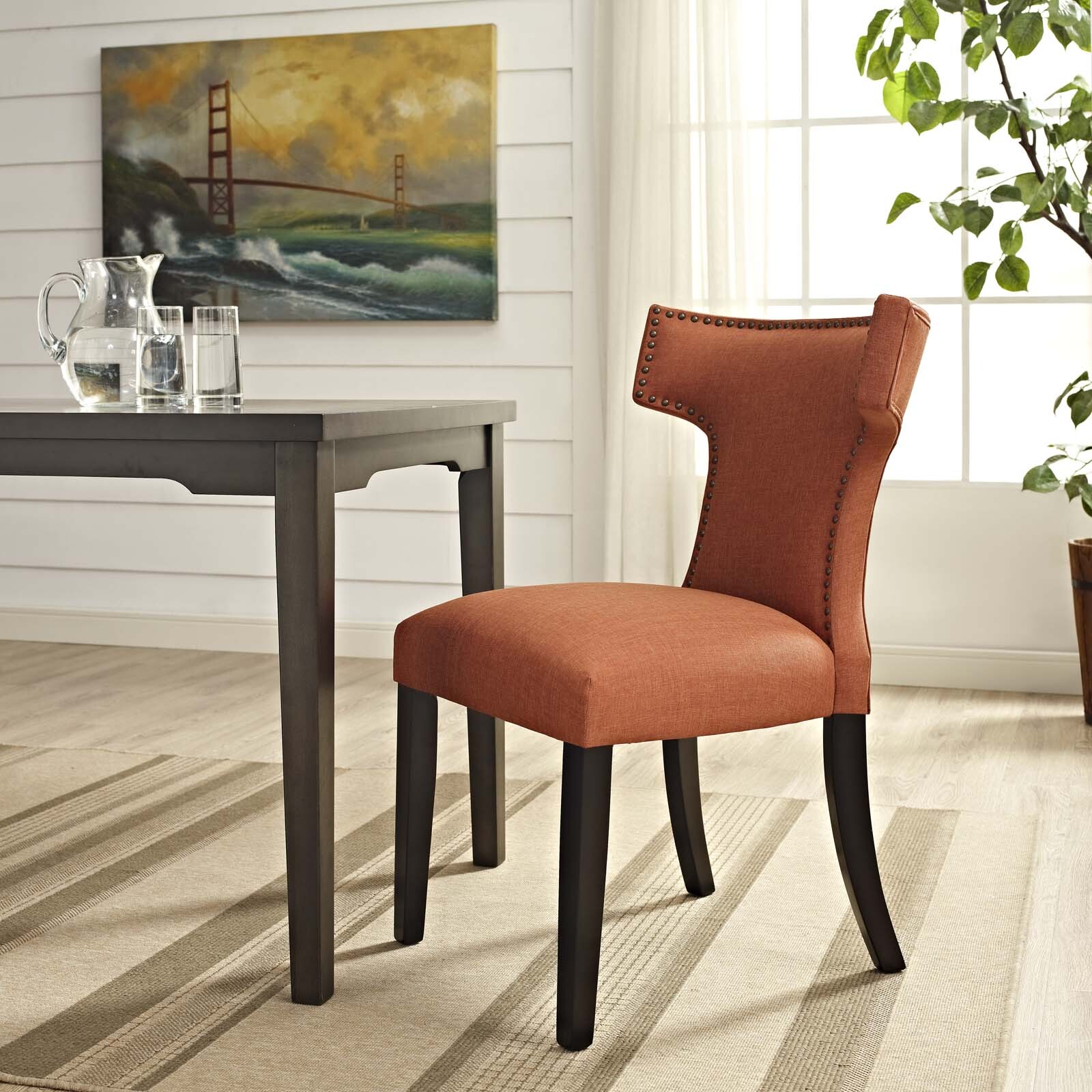 With Nailhead Trim In Orange