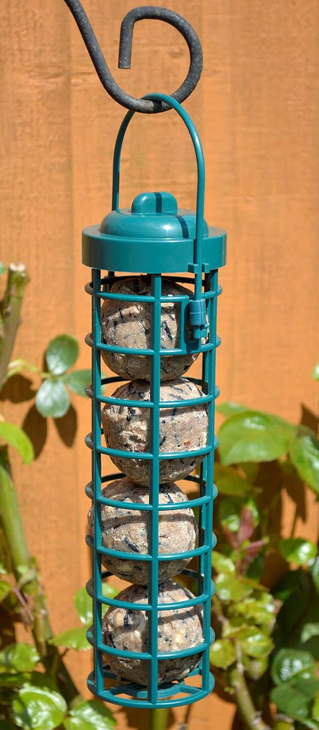 Green Jem Garden Wild Bird Plastic Fat Ball Hanging Bird Feeder East to
