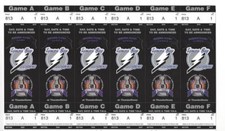 (5) TAMPA BAY LIGHTNING Memory THUNDERDOME 95-96 Stanley Cup Souvenir TKT Sheets