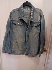 New Cato The Future Is Ours Distressed Light Wash Jean Jacket Rainbow Sz 18/20