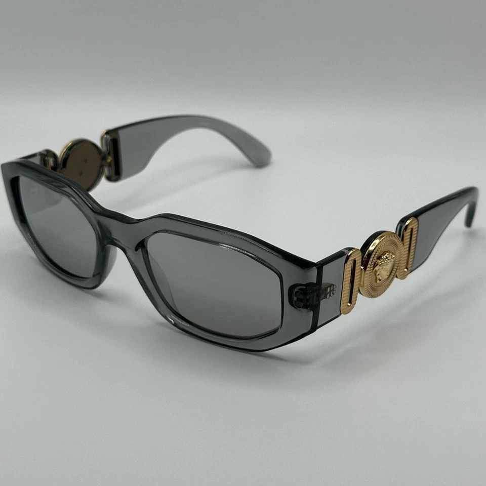 NUEVO VERSACE Gafas de Sol VE4361 311/6G Transparente Gris/Gris Claro Espejo Plateado Foto 3 de 4
