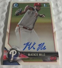 Mckenzie Mills 2018 Bowman Chrome Baseball 1st Edition Auto #CPA-MMI