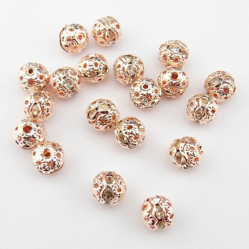 50pcs Ab Rhinestone Balls Multicolor Crystal Round Loose Spacer Beads Accessory - Picture 19 of 54