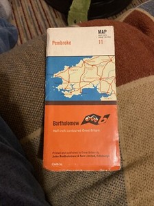 PEMBROKE Wales Bartholomew - Cloth Map 1963 No 11 Good Condition