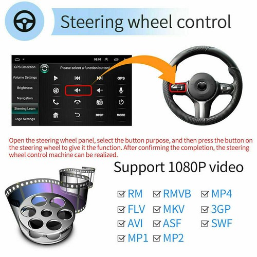 Android 11 Car Stereo 10.1" 2 Din MP5 Player Touch Screen Radio GPS Navi WIFI FM - Picture 7 of 12
