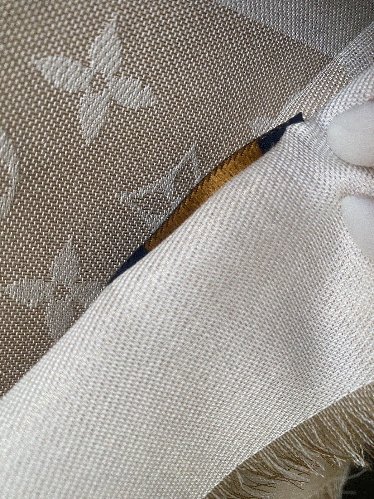 100% Authentic Louis Vuitton WHITE SHINE Shawl, Ref M74026 | eBay