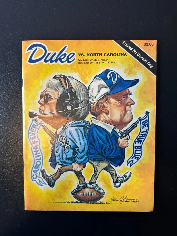 Vintage College Football Programs - Duke vs. UNC - 1971, 1980, 1982, 1985 - Image 2 of 4
