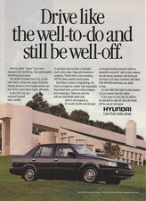 1988 Hyundai Excel GLS vintage print ad 80's Car advertisement