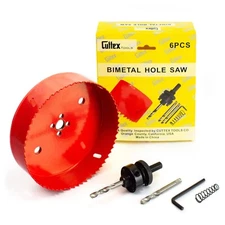 8"(203mm) Cuttex Tools Bi-Metal Hole Saw Kit,6 PCS Set, %8 Co,MAX 40mm Depth