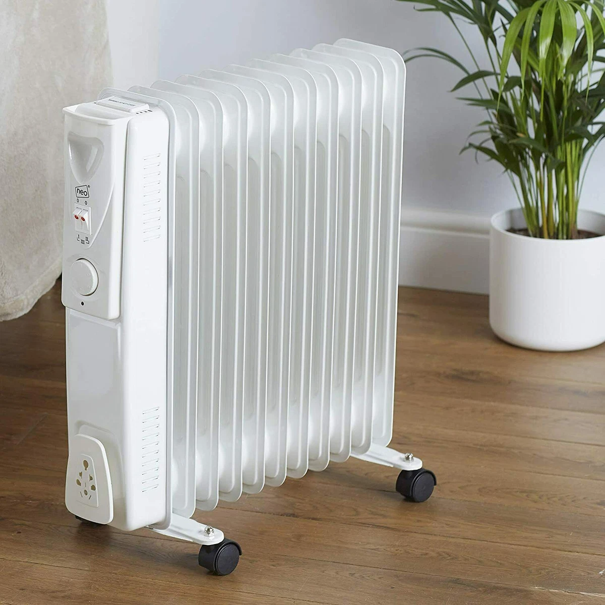 11 Fin Oil Filled Radiator 240V 2500W Electric Portable Heater 3 Heat  Thermostat | eBay