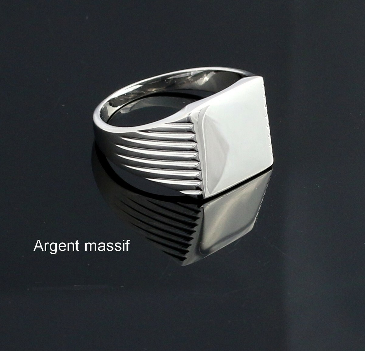 chevaliere carré à graver en argent massif bague pour homme femme