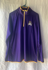 Colosseum Men's 1/4 Zip Pullover Shirt Med East Carolina University NWT Purple *