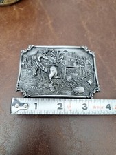Siskiyou CM Russell Bronc To Breakfast Belt Buckle Vintage 1987 Limited Great 