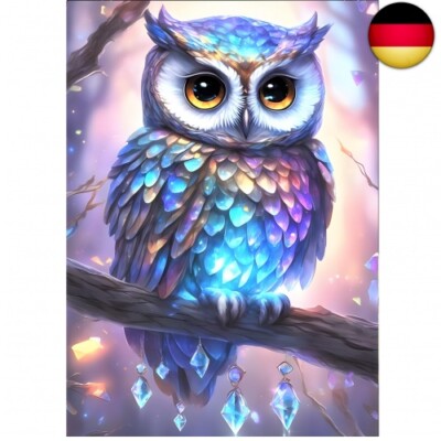 DPHERO 5D Diamond Painting Eule Diamant Painting Bilder Fantasie Eule Diamond